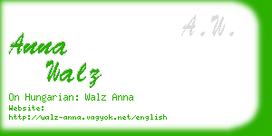 anna walz business card